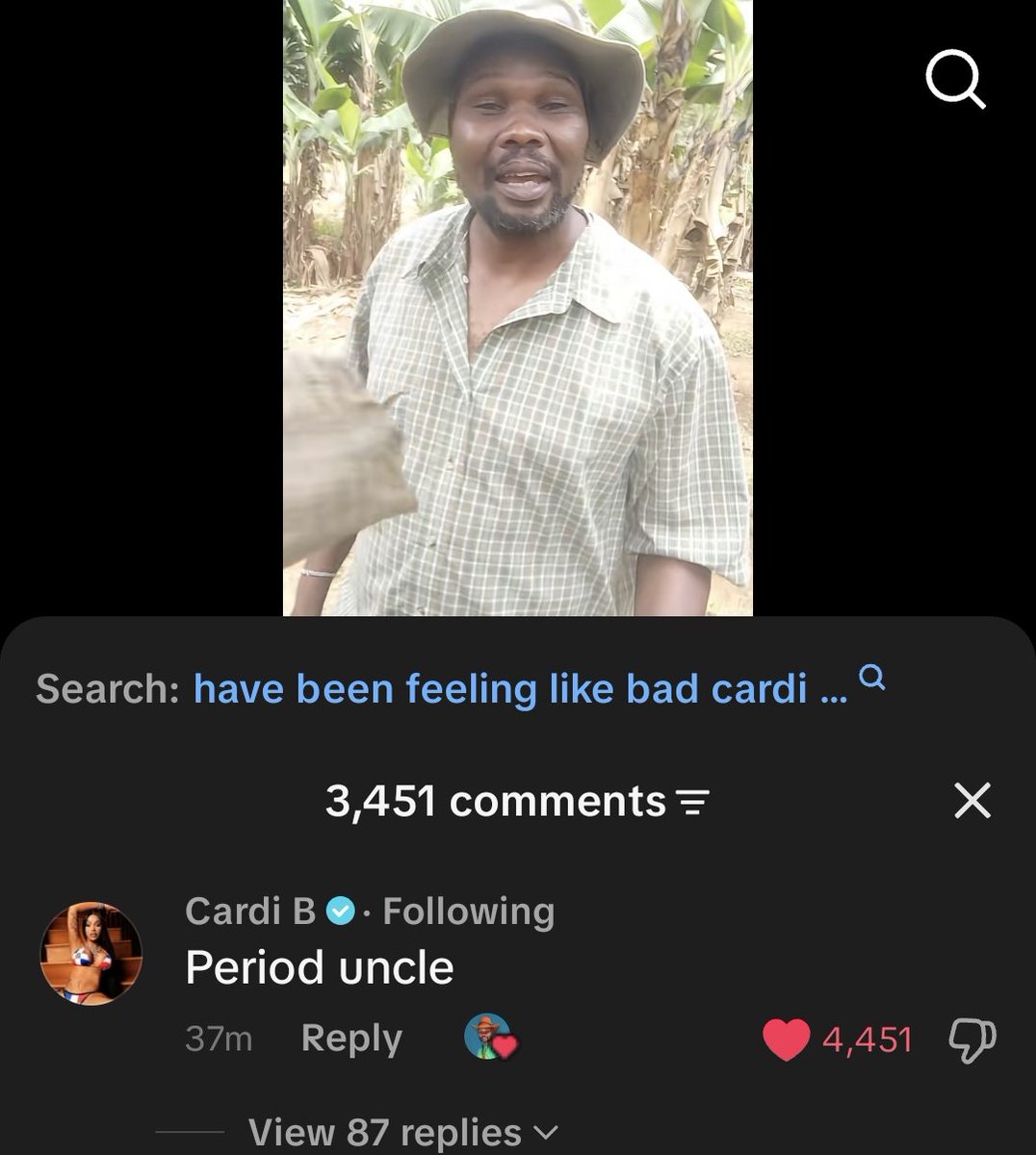 kultbrim's tweet photo. He ate so bad that Cardi saw it and said "Period uncle"😭😭 https://t.co/Haah8C9bDb