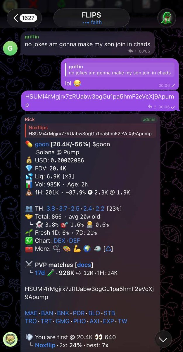 NOXTRADES1's tweet photo. $goon

20k to 835k 

calm 41x done

bro is trying to add his son lol😂 making money now feels normal https://t.co/3OLLS6WO2R