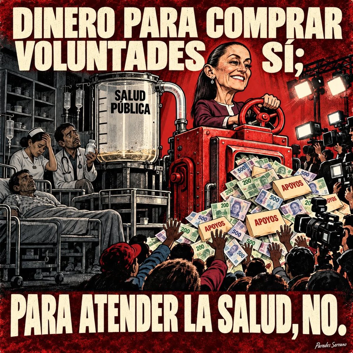 jose_anbriz's tweet photo. Repartir dinero es políticamente rentable: da votos. 
Atender la salud no. Por eso los enfermos les valen pito.
En Durango murieron cinco recién nacidos en un hospital del IMSS. 
En Veracruz, médicos residentes reclamaron insumos para operar. 
El coordinador del IMSS-Bienestar les respondió: «Si no quieren operar, no operen».
Miles de doctores salen a protestar por todo el país, pero la presidenta se limita a decir que no, que los reclamos no son generalizados.
Qué generoso se vuelve el gobierno cuando necesita que lo quieran. 
Qué miserable cuando alguien necesita una medicina, una cirugía o una consulta de calidad.
Lo que los chairos no se dan cuenta es que todo ese dinero que les reparten se acaba pagando, y con intereses altísimos, cuando te enfermas tú o alguien de tu familia.
A eso el gobierno le llama humanismo. 
Yo le llamo ser unos desgraciados engañapendejos.
