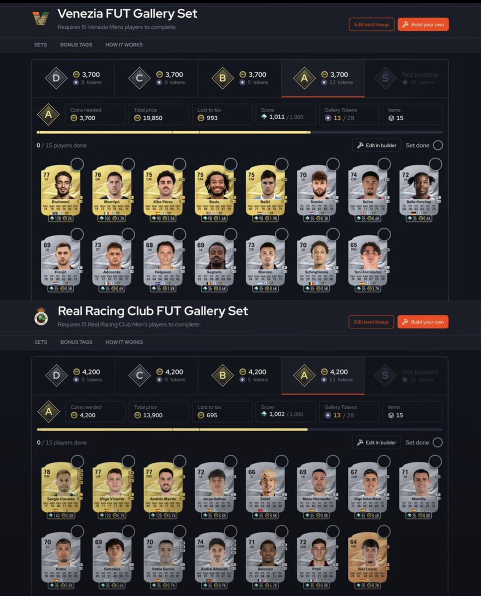 KillerFutCoins's tweet photo. 🚨🔥 BEST CLUB SQUADS FOR THE EXHIBITION! 👇🏻

💪🏻 These squads can get you around 152 TOKENS!

⚽️ Need a squad for a specific club? Drop the club name below and I’ll find the best setup for you! 👀

📌 Save this post — we’ll be using it as a reference! ‼️

#FC27 #EAFC #FUT #EAFC27 https://t.co/UGqxQDSeW1