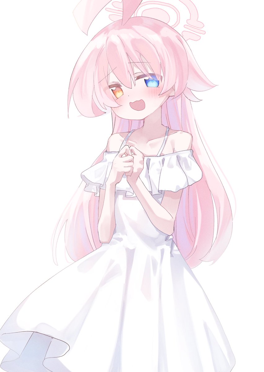 majidekapurin's tweet photo. 「うへ～おじさんはこういうの似合わないよ～」
と言いながら白ワンピ着せられてほしい絵です　#ホシノ https://t.co/x1RDDtUamC