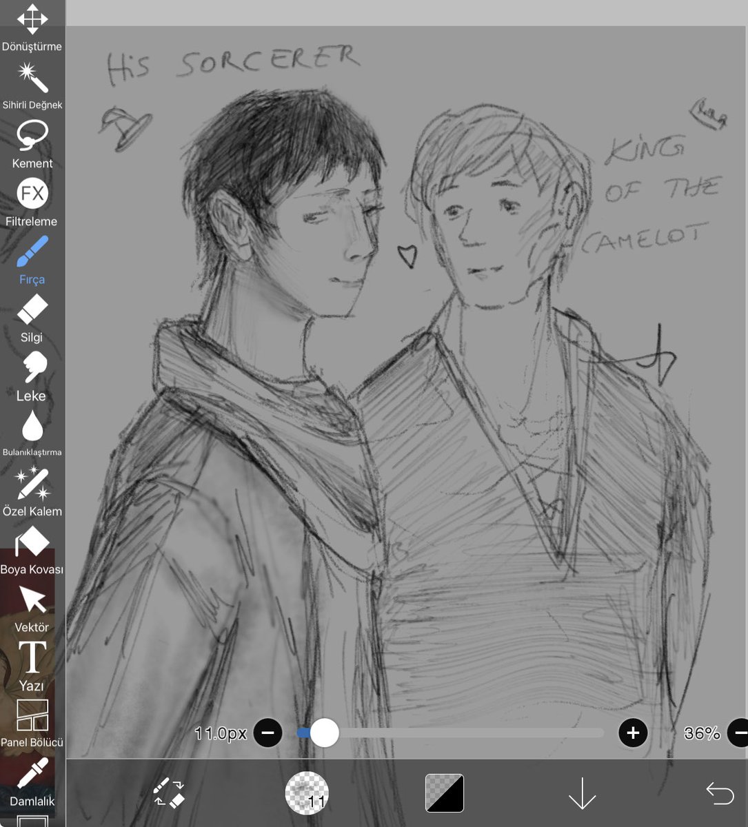 roughdraftsfln's tweet photo. #merthur sketches https://t.co/tV7wgCFN53