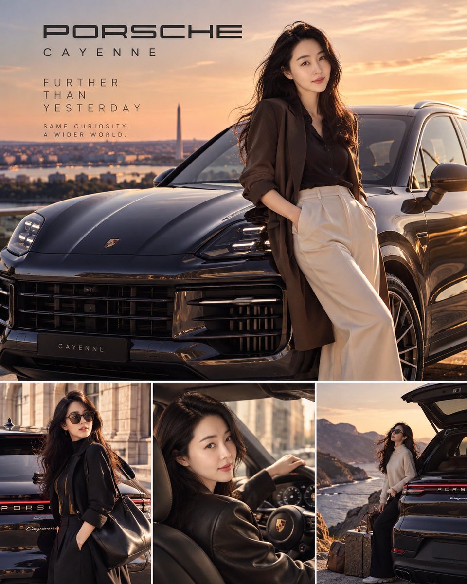 nasdaqdailynews's tweet photo. 명품 브랜드 광고 화보에 이어 이번엔 럭셔리 자동차다! 🚘✨
챗GPT에게 지금까지 나눈 대화를 바탕으로 나의 성격, 취향, 라이프스타일에 가장 잘 어울리는 자동차 브랜드를 골라달라고 해봤어!
단순히 비싼 차를 추천하는 게 아니라 내가 그 브랜드의 글로벌 앰배서더가 된 것처럼 광고 화보까지 만들어주는 프롬프트야.
프롬프트는 댓글 참조!!
엑친들은 어떤 자동차 브랜드가 나올지 궁금하지 않아?
난 포르쉐 카이엔