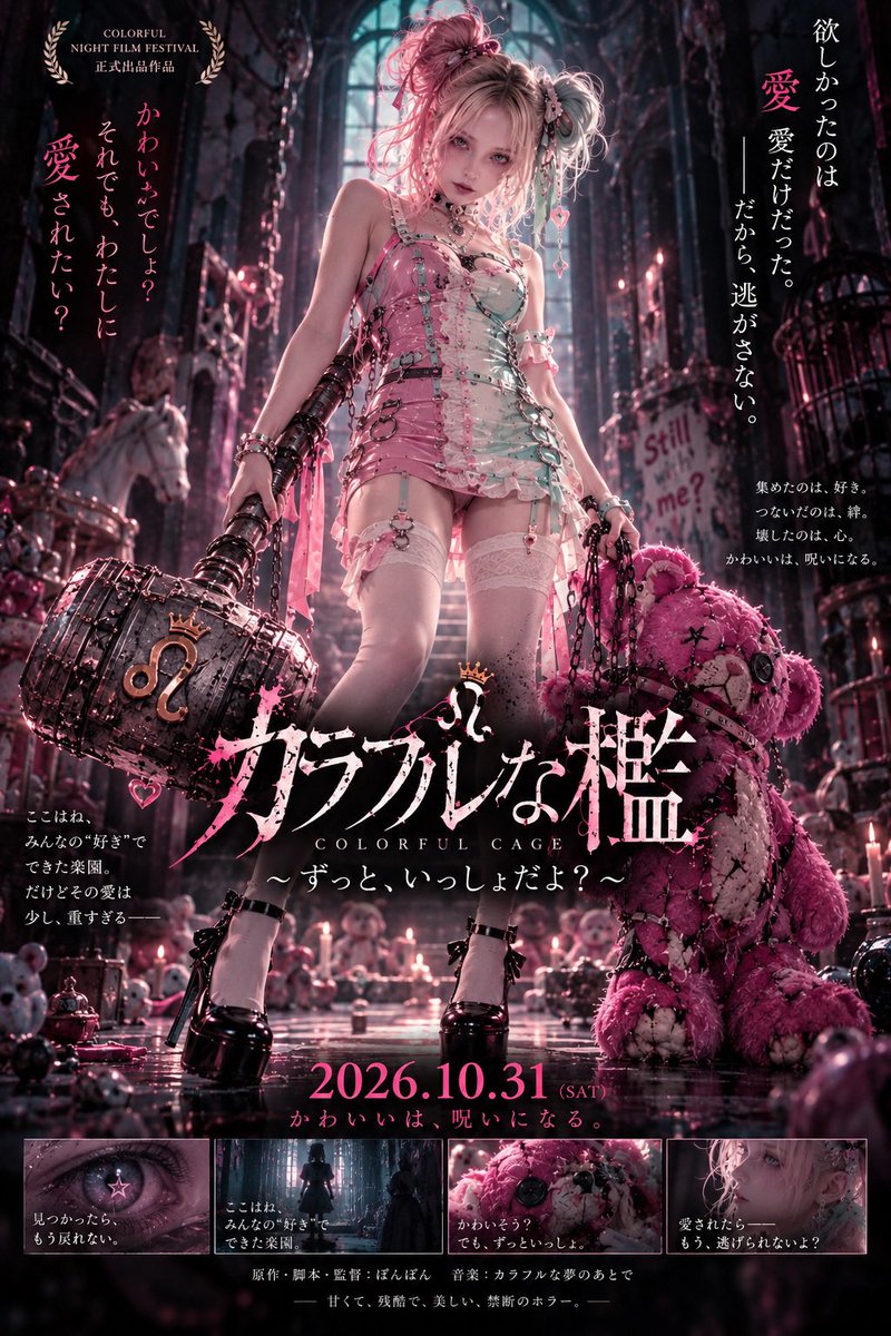 pon_pon_opon's tweet photo. 私のホラー映画👻
なプロンプト つくってみました

もうすぐハロウィン
(っ ॑꒳ ॑c)ﾜｸﾜｸ
ハロウィンと言えば
ホラー映画！！

みんながホラー映画になったら
どんな映画になるかな？

良かったら 遊んでみてね🤗 https://t.co/dyL8KbojDg