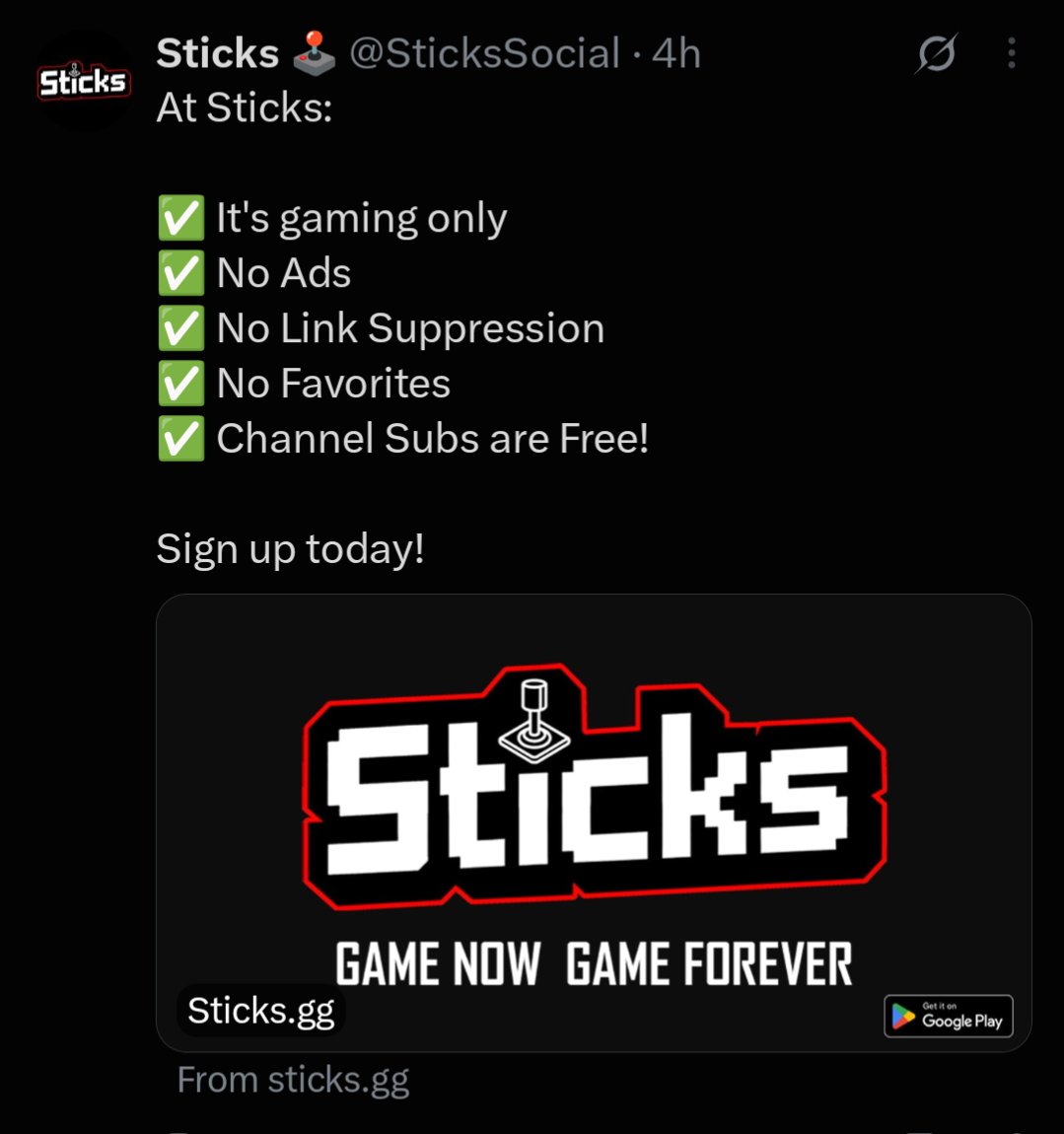 SticksSocial's tweet photo. Just a reminder for all the gamers out there! https://t.co/HKRxOAMPt7