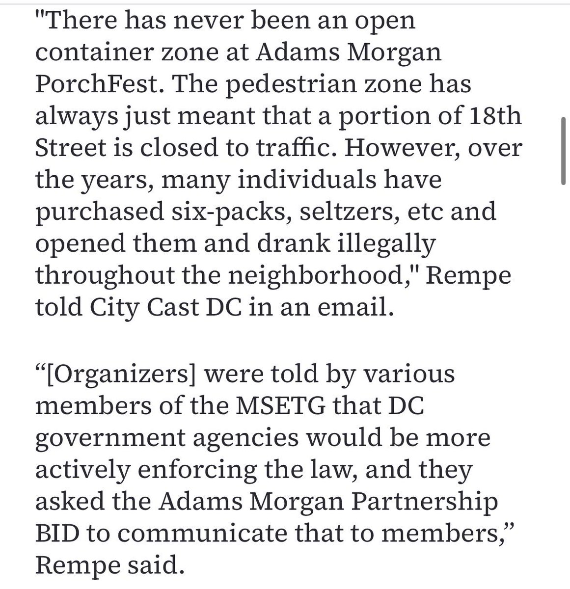 BarredinDC's tweet photo. Reporting on the Porchfest enforcement here. Basically people/biz started getting too blatant about it and - my editorialization-too many ppl from the burbs showed up https://t.co/WPDT8Hvblx