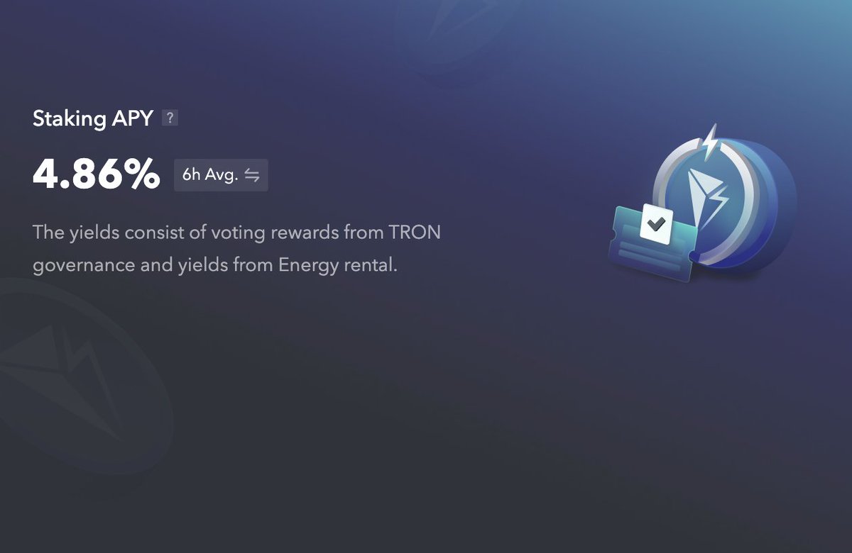 DeFi_JUST's tweet photo. Stake #TRX. Get #sTRX.
Turn your TRX into a working asset on #JustLendDAO.

Earn from multiple yield streams:
✅TRON governance rewards
✅Energy Rental income

🎯6h Avg. APY: 4.86%

One asset. More ways to earn.

⬇️Start here:
https://t.co/53VNNa7DUQ https://t.co/WNl5XtjLU4