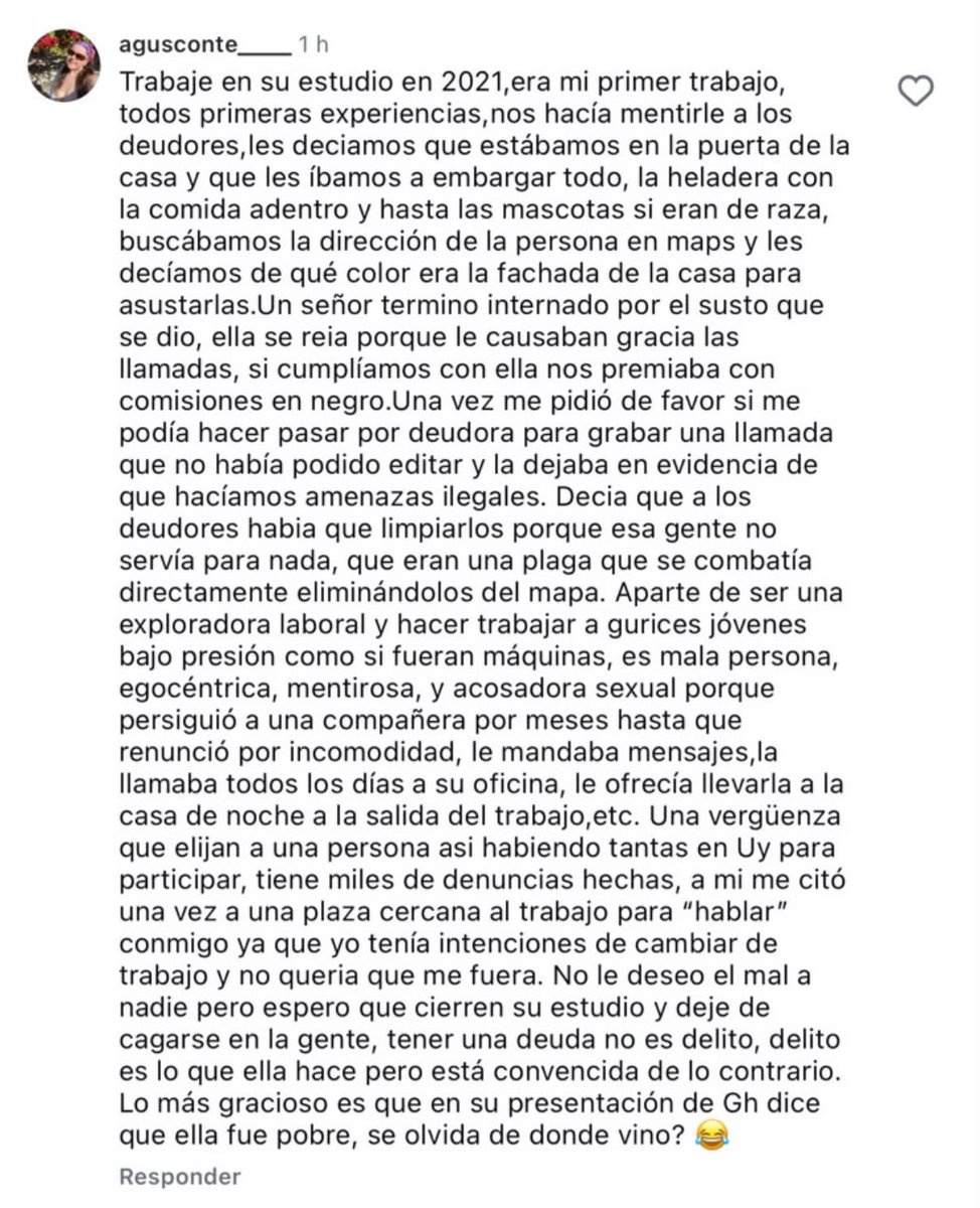 Analuasegarra's tweet photo. Testimonio de quien trabajó en el call de Tatiana Milano #Granhermanouy https://t.co/6qQNJ41HGM