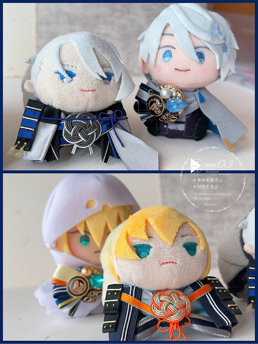 kan32lv1's tweet photo. 繭結さんとのコラボ企画のポストに沢山の反応ありがとうございました☺️
イベントが更に楽しみになりました‼︎ 

ゆびのうえまんばちゃんが極ブローチつけたら恥ずかしがってしまった写真も良かった見てやってください☺️
長義さんは流石！堂々としてるね👍 https://t.co/ILbYcVSz9l