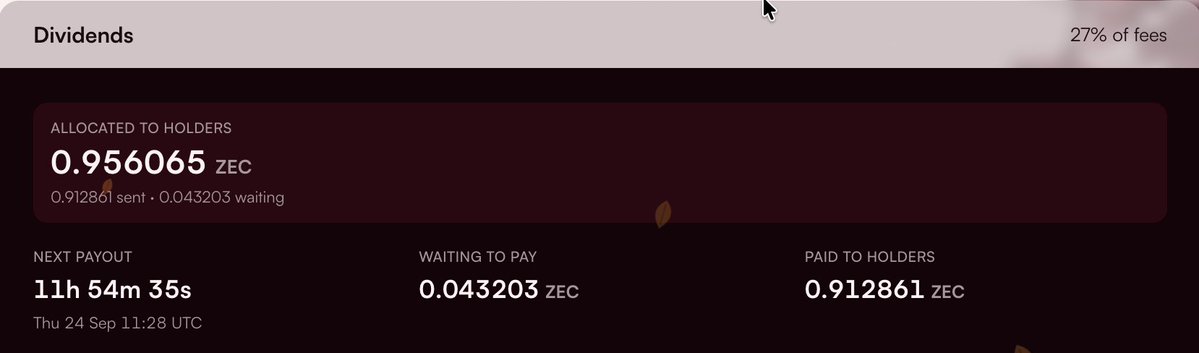 zkPrivatedotorg's tweet photo. @tiagodetox @cypherpunk It's missing the ZEC Treasury DAT that keeps rewarding holders with pure ZEC that is ZODL.

Holders ZEC Dividend Payout in the first day only. https://t.co/4xkVOpLqb8