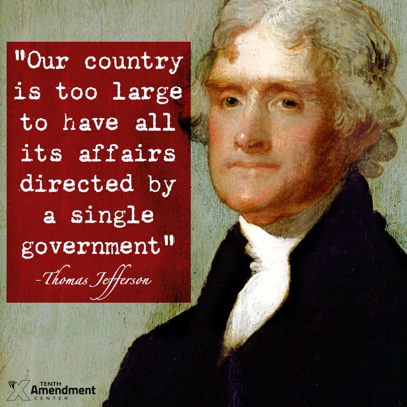 TenthAmendment's tweet photo. ⚠️ CORRUPTION. PLUNDER. WASTE. 

Thomas Jefferson warned us where centralized power would lead.

Called it!

"our country is too large to have all it’s affairs directed by a single government. public servants at such a distance, & from under the eye of their constituents, will, from the circumstance of distance, be unable to administer & overlook all the details necessary for the good government of the citizen; and the same circumstance by rendering detection impossible to their constituents, will invite the public agents to corruption, plunder & waste"
-Letter to Gideon Granger (13 Aug 1800)