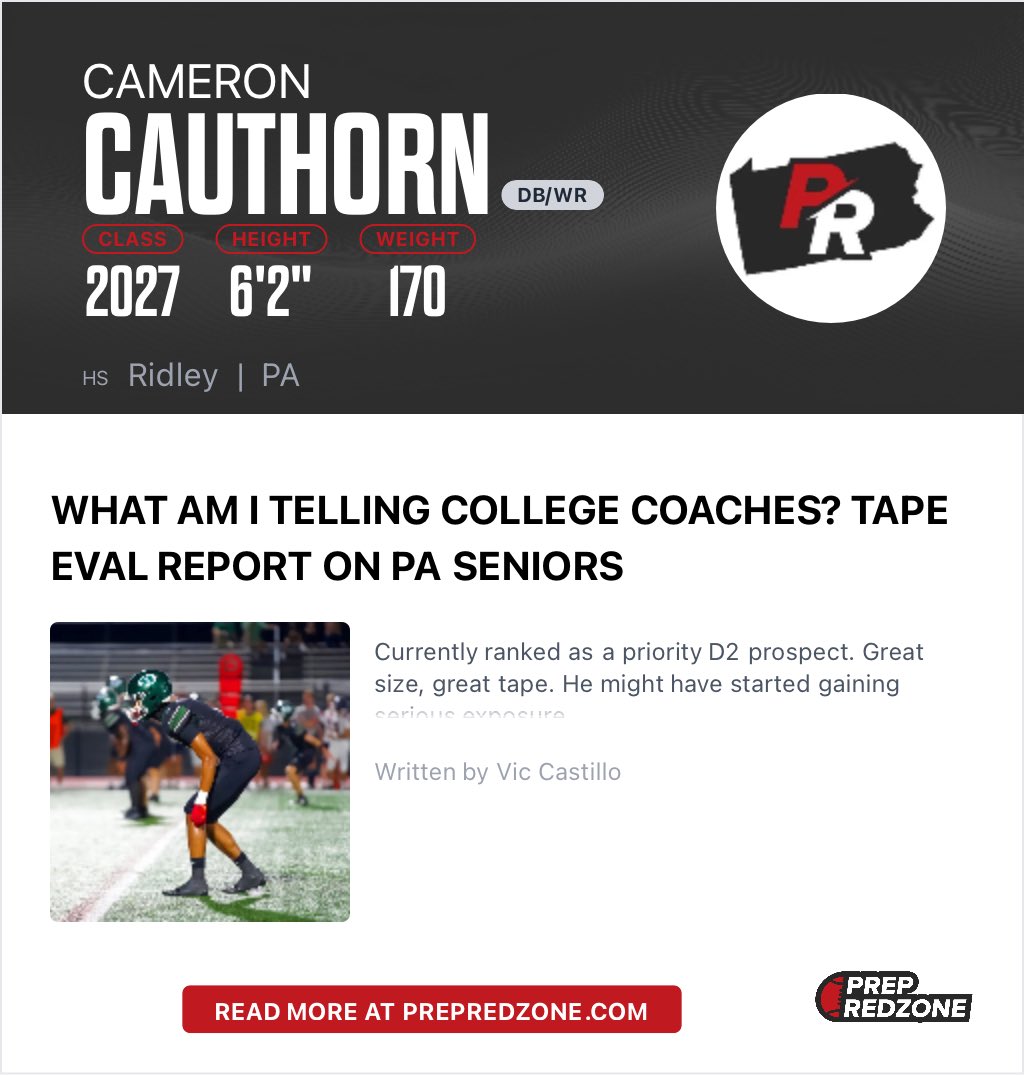 CamCauthorn's tweet photo. Thanks @PRZVicCastillo for the tape evaluation. https://t.co/djYjo3mLIG
@DELCOFootball @EPAFootball @dwDBpn @ehollingworth37 https://t.co/9kEPoczPQb