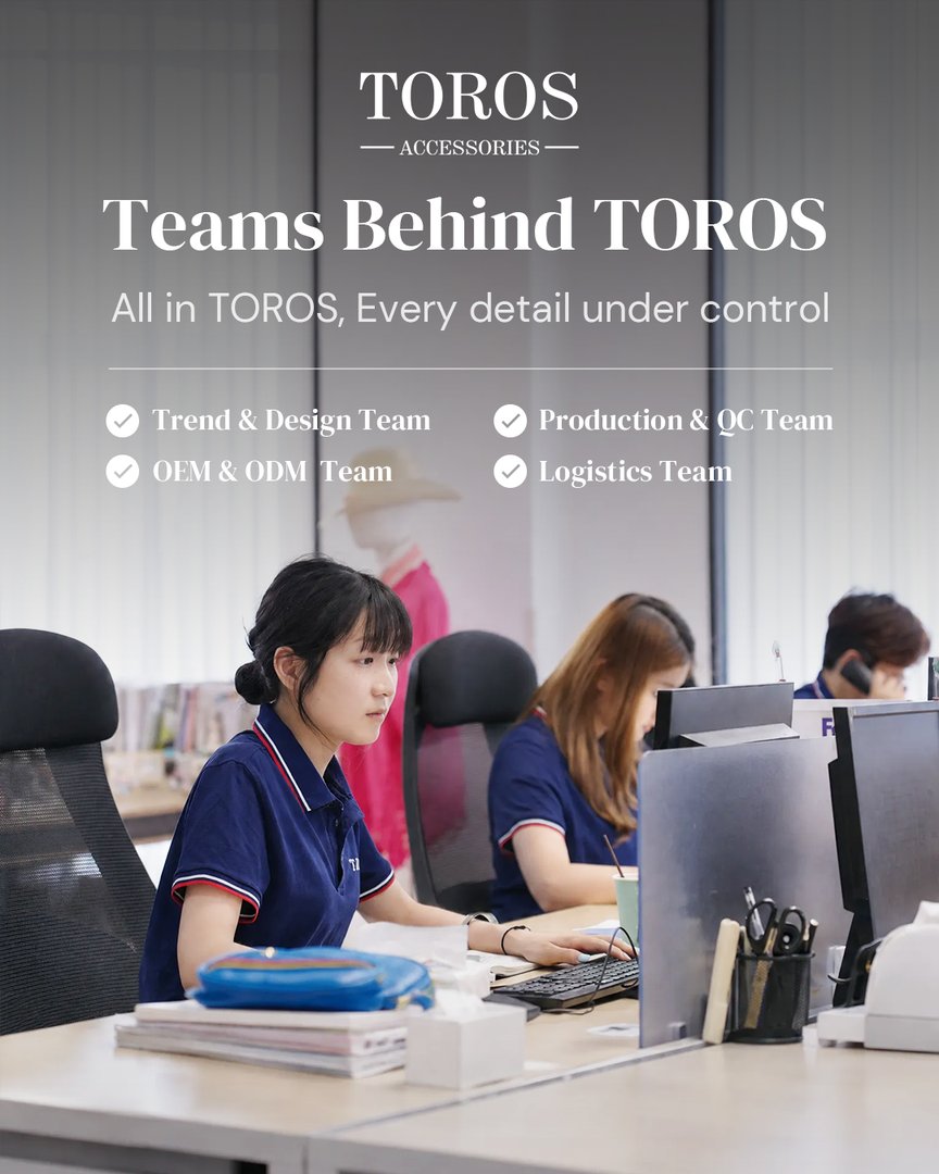 TOROSACC's tweet photo. Expertise. Collaboration. Results.
🔍 Trend &amp; Design Team
✏️ OEM &amp; ODM Team
🏭 Production &amp; QC Team
📦 Logistics Team
All in TOROS. Every detail under control.
#TOROSAccessories #FashionAccessories #B2B #FashionSupplier https://t.co/1kYJtYLRW0