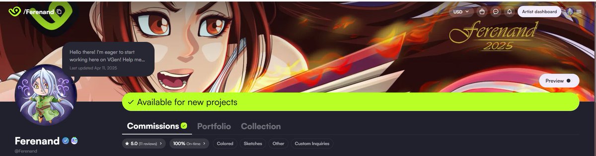 TFerenand's tweet photo. I'm finally verified on VGen! Thank you so much to all who helped me to achieve this goal! I'm really excited! 💞💞
Commissions Open!
#VgenCommㅤ #Vgencommissionㅤ #VGenVerified #digitalartㅤㅤㅤㅤ #digitalartwork #anime #characterdesignㅤ #charactersheet #CommissionsOpen https://t.co/mS6MHsqQ3Y