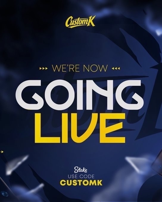 Customkslots's tweet photo. WE’RE LIVE — come hang out  
Don’t forget to use code CUSTOMK on Stake
 https://t.co/xx7KViAsOd https://t.co/kldGW4I3w3