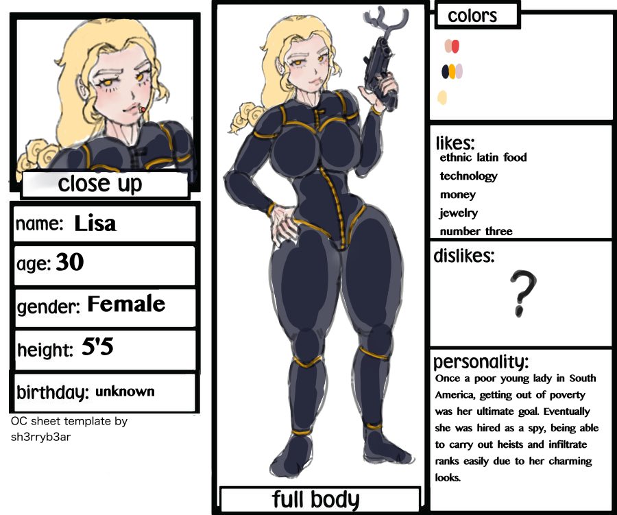 stonetablet10's tweet photo. Lisa OC sheet https://t.co/8Ua9gZoFsd