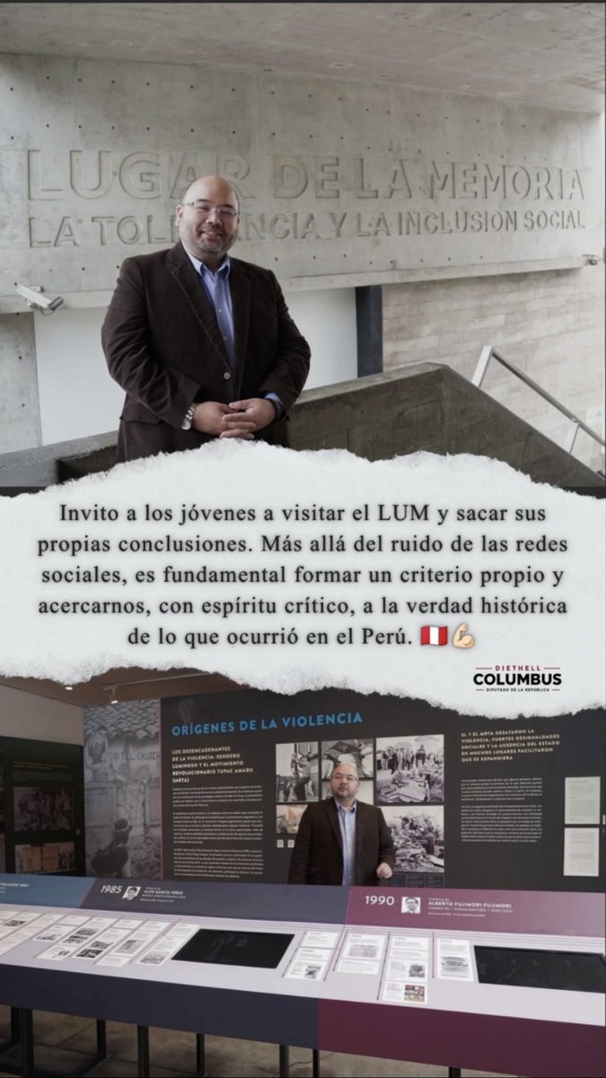 LuvinaPE's tweet photo. El adoctrinamiento del LUM se está saliendo de control. Diethell Columbus, diputado de Fuerza Popular, hizo su primera visita al lugar y salió convertido en un zurdo, filoterruco, militante de Movadef, resentido, odiador y caviar. 

Su compañera de bancada, Rosangella Barbarán, se debe estar volviendo loca. Una vez más, Barbarán quedó como la improvisada e ignorante que es.

Se saluda y aplaude la iniciativa de Columbus de, finalmente, decir la verdad. Eso es bastante sorprendente en el fujimorismo.