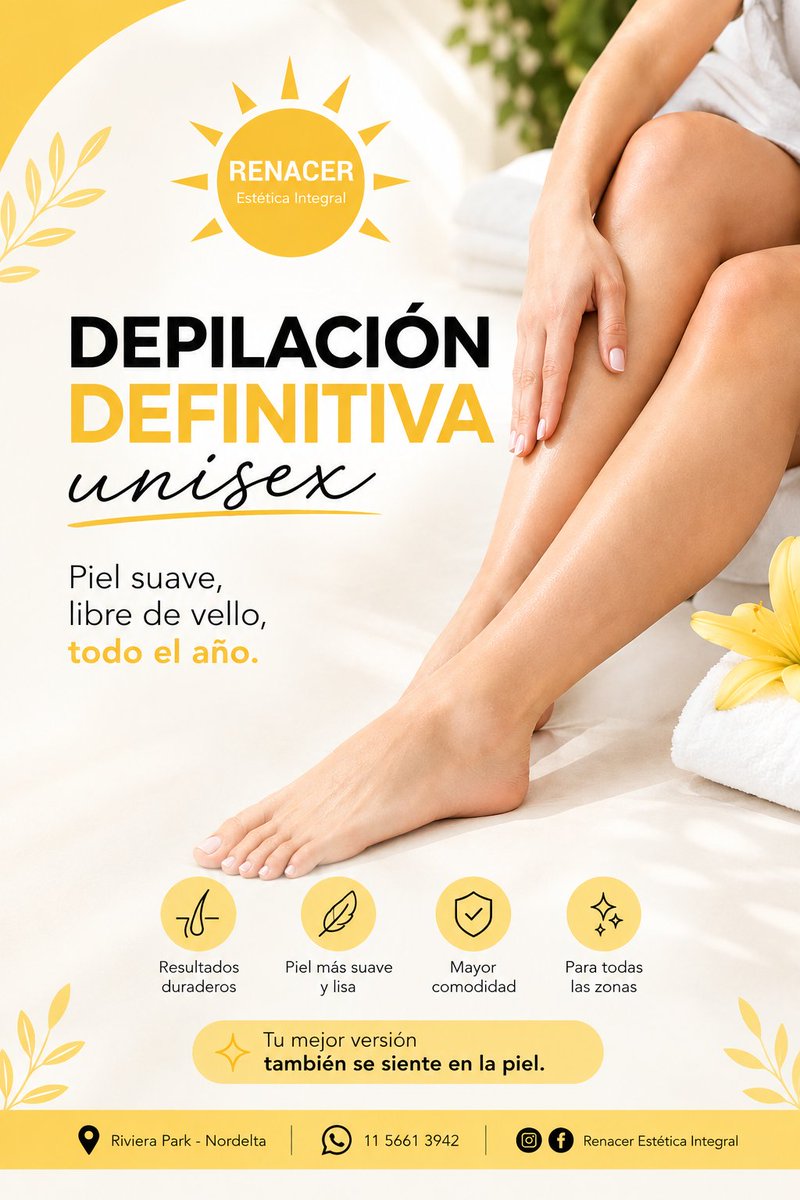 Centrodees95022's tweet photo. Un cuidado que se nota ✨
Contamos con 2 jornadas por mes.
Consultanos por las próximas fechas y comenzá tu tratamiento 💛
🎁 Al comenzar con nosotros, te regalamos una exfoliación corporal.
📲 Consultanos y reservá tu turno.
#DepilaciónDefinitiva #DepilaciónUnisex #PielSuave https://t.co/Lr3YBGvnP7