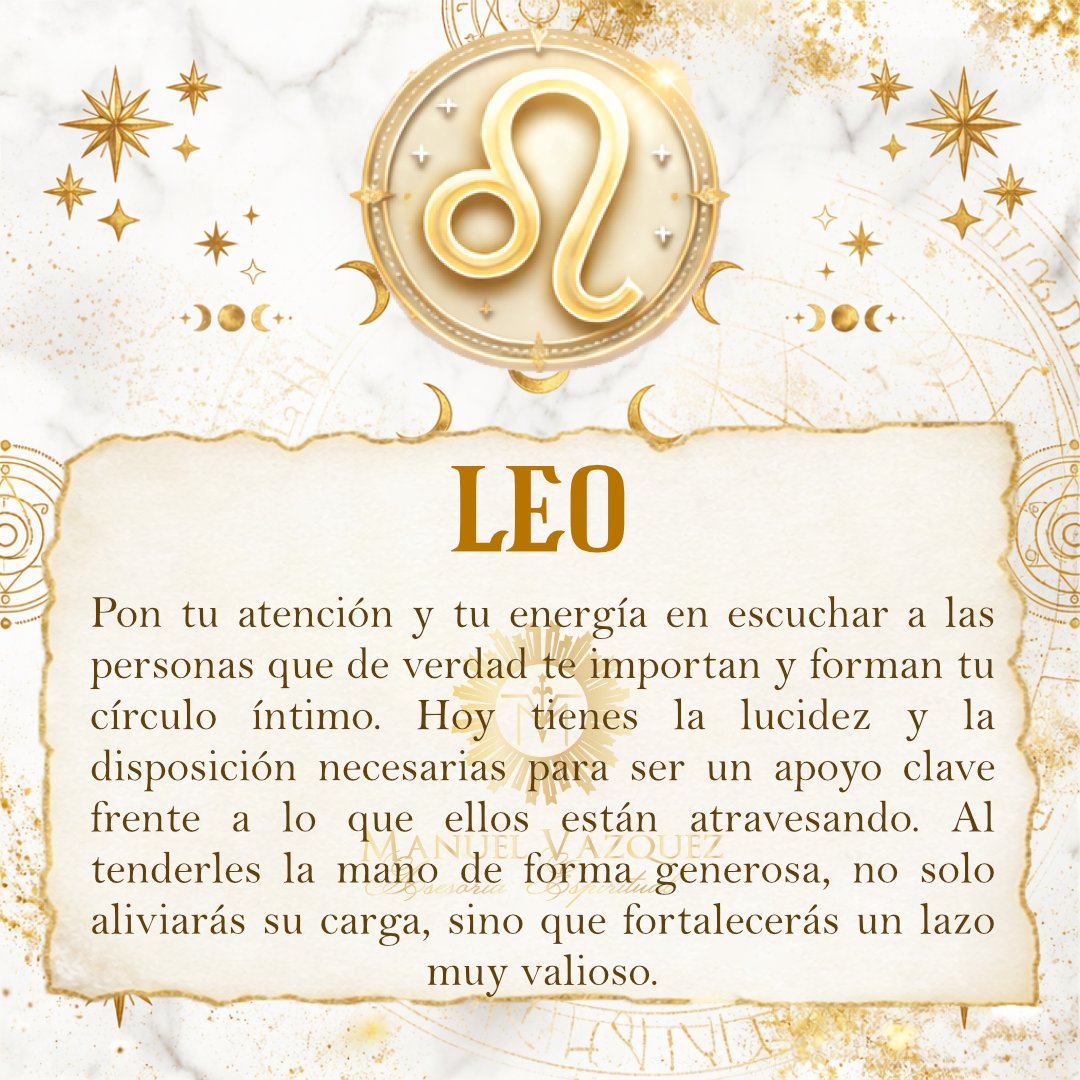 ManuelVazquez's tweet photo. Leo
Una vibración de magnetismo y entusiasmo renueva tu día, Leo. Es el momento perfecto para inspirar a otros con tu visión y dar el primer paso hacia esa meta que tenías guardada. Sal a brillar; tu autenticidad es tu mejor carta de presentación.
#Leo #HoroscopoLeo #EnergiaLeo #Confianza #BrilloPersonal #Astrologia #SignosDeFuego