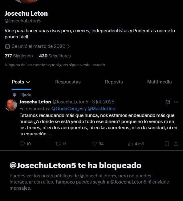 hiroacm's tweet photo. Es la primera vez que me bloquean.

Pero fíjate que estoy feliz.

Este es uno de los que defienden el desahucio de Maricarmen. https://t.co/9vmbdycRJC