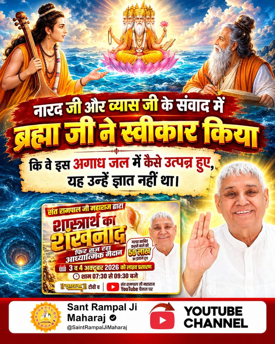 SajanDasNe's tweet photo. #शास्त्रार्थ_का_शंखनाद

Sant RampalJi YtChannel

⤵️
https://t.co/cGyxlSBWuh
न्यायालय और संविधान का उदाहरण: जैसे कोर्ट में वकील संविधान के आधार पर पक्ष रखते हैं, वैसे ही संत रामपाल जी  महाराज ने खुद को आदि सनातन धर्म का एडवोकेट बताते हुए धार्मिक ग्रंथों (ईश्वरीय संविधान) के आधार प https://t.co/w63rzTLCYj