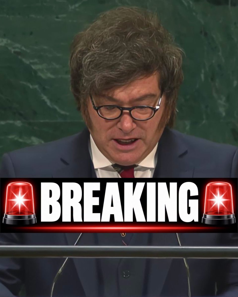 realRawPaul's tweet photo. 🚨BREAKING: Argentina President Javier Milei just walked up to the mic at the United Nations and RIPPED THEM TO THEIR FACES:

"It's become a USELESS organization whose only purpose is to sustain a caste of fatefully arrogant PARASITES masquerading as well-intentioned bureaucrats!"🔥

"The alleged 'defenders of human rights' have sheltered bloodthirsty dictatorships and regimes that stone women in the streets!"

"Good people do not think about controlling the lives of their fellow human beings."

"Those who were supposed to guarantee collective security and human rights failed in their task. Instead, they allowed chaos, violence and international terrorism to flourish."
