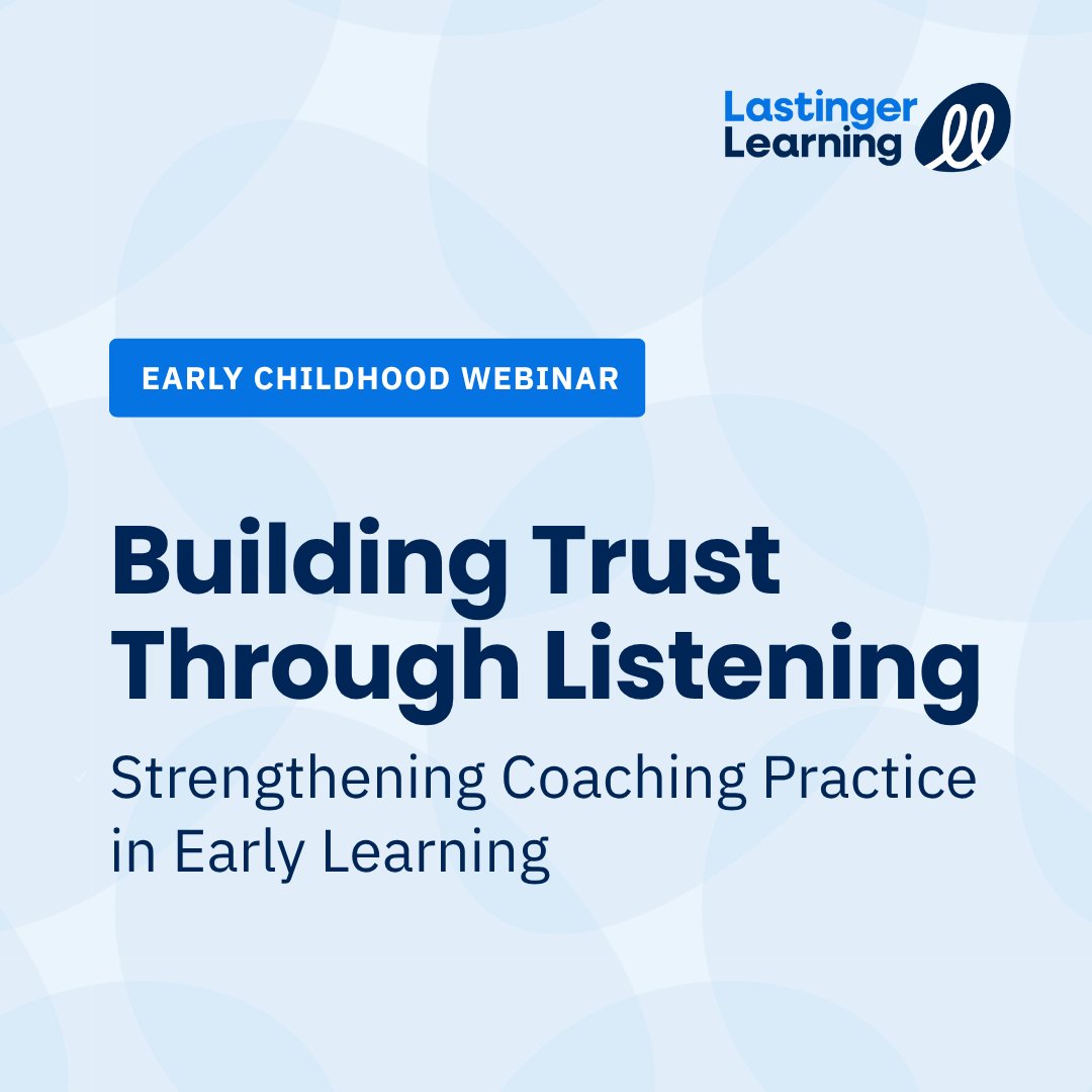 LastingerCenter's tweet photo. Building trust through listening is a critical part of effectively coaching early childhood educators.

Learn practical strategies to create coaching conversations that foster trust, collaboration and educator ownership in our latest on-demand webinar. https://t.co/odw23FzPpX https://t.co/1WbeKkB10D