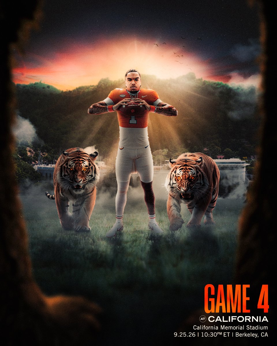 ClemsonFB's tweet photo. Game 4. Let’s go 🐅 https://t.co/8F6tR0uooY