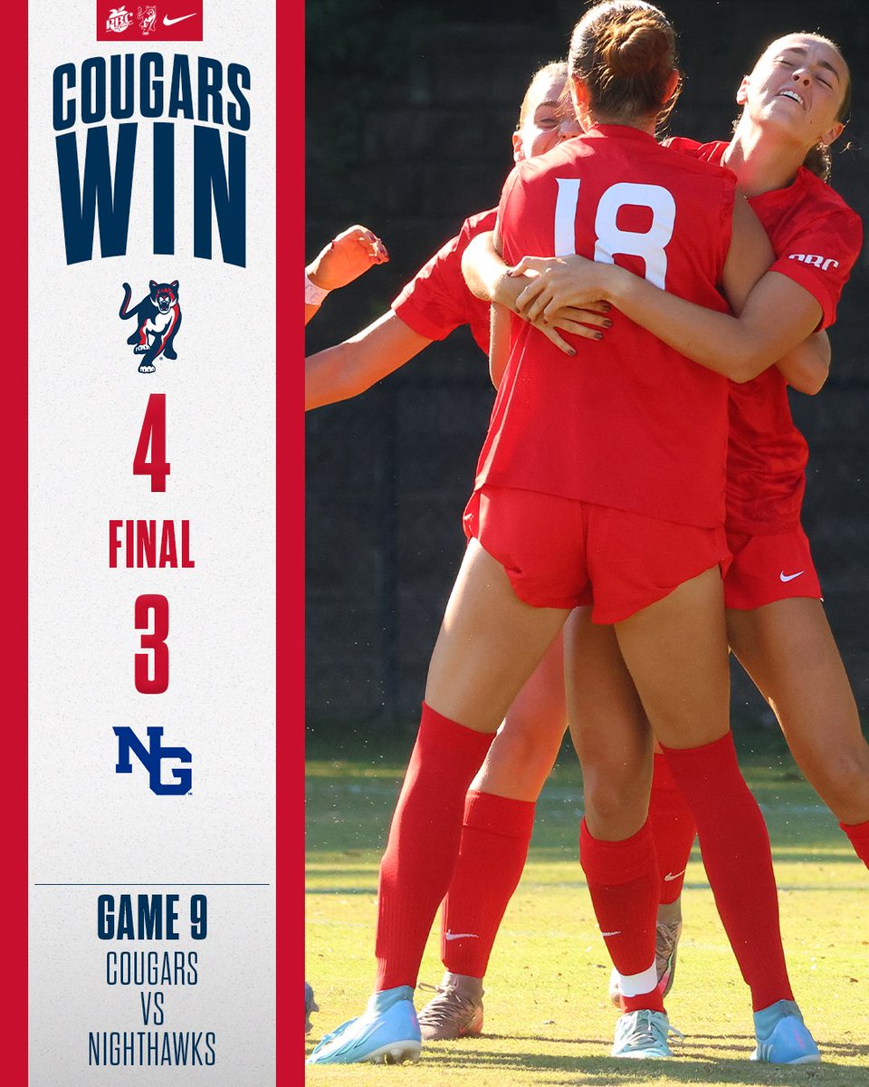 CSUCougars's tweet photo. 𝐒𝐄𝐀 𝐎𝐅 𝐑𝐄𝐃. 🌊🟥 𝐂𝐈𝐍𝐄𝐌𝐀. 🎥

Down 3-1, the Cougars storm back to take down the Nighthawks, 4-3, behind a Shania Wegesend HAT TRICK 🐾🎩

#CougarsCompete | #CougarsUnite | #NoCeilings https://t.co/JAabn9RVAn