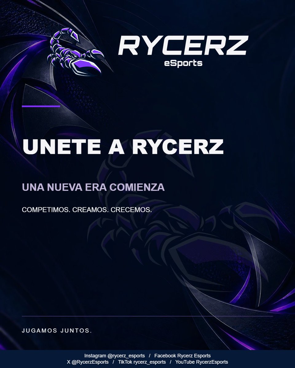 RycerzEsports's tweet photo. 🎮⚡ RYCERZ eSports está aquí.

Un proyecto creado para competir, crear contenido y construir una gran comunidad. 🎮🔥

💥 Competimos. 🎥 Creamos. 📈 Crecemos.

Bienvenidos a RYCERZ. Esto apenas comienza. 🚀
#RYCERZ #RYCERZeSports #Esports #Gaming  #Fortnite #Valorant #EsportsMX https://t.co/Efq5hFQGh9