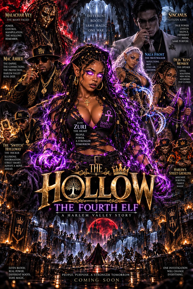 BullCityProW's tweet photo. Coming March 2027 #MagicComesToHarlem and your world. For The #Culture #TheHollow #TheFourthEif #Book #Fantasy #Urban #HVMU #HarlemValley https://t.co/7Zzj41oZhE