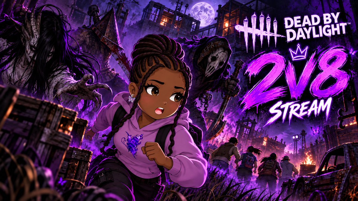 Purpilicous13's tweet photo. 🚨🩸 NOWHERE IS SAFE IN 2v8! 💀
2 Killers. 8 Survivors. PURE CHAOS. 😱🏃🏾♀️🔪
We’re running for our LIVES tonight! 😂🔥
WHO’S MAKING IT OUT?! 👀
#DeadByDaylight #DBD2v8 #2v8 #HorrorGaming #LiveStream https://t.co/BPxZbBJJk4