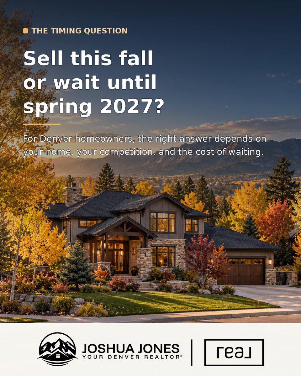 JoshuaJonesCO's tweet photo. Denver sellers: Fall or spring? Compare competition, prep time, and carrying costs. 

https://t.co/udd2r38whC 

#DenverRealEstate #InvestInYourFuture #RealBroker #YourDenverREALTOR #JoshuaJonesRealEstate #JoshSellsDenver https://t.co/pZnXX3L5zU