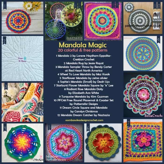 OombawkaDesign's tweet photo. Crochet Mandala Magic – 20 Colorful Free Patterns  https://t.co/OX8LN9aO9P https://t.co/cpkrVfa7So
