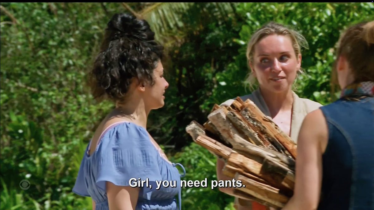 suRYvor's tweet photo. #PantslessPatt 😭😭
I get that it’s an island but like…I’d be pissed if I lost a pair of pants 20 mins into the game lol #Survivor #Survivor51 https://t.co/SVKohp2dl4