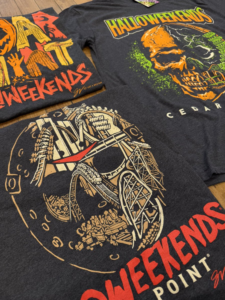 GVartwork's tweet photo. One of our most anticipated launches and collabs of the year is here!

Our new GV Halloweekends Collection is on our website now! These will be hitting the park tomorrow and available in our Lakewood store while supplies last!

RT if you love Halloweekends at @cedarpoint 🎢🪓🎃 https://t.co/TjskutaDay