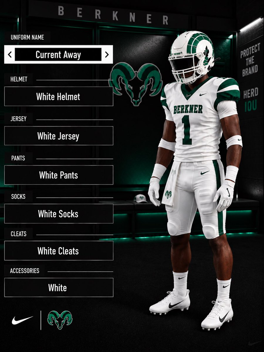 BERKNERFOOTBALL's tweet photo. Uni Combo for Week 5!! White Out!!

#ProtectTheBrand | #HERD | #IOU | #BAM https://t.co/pkS3FQea0D