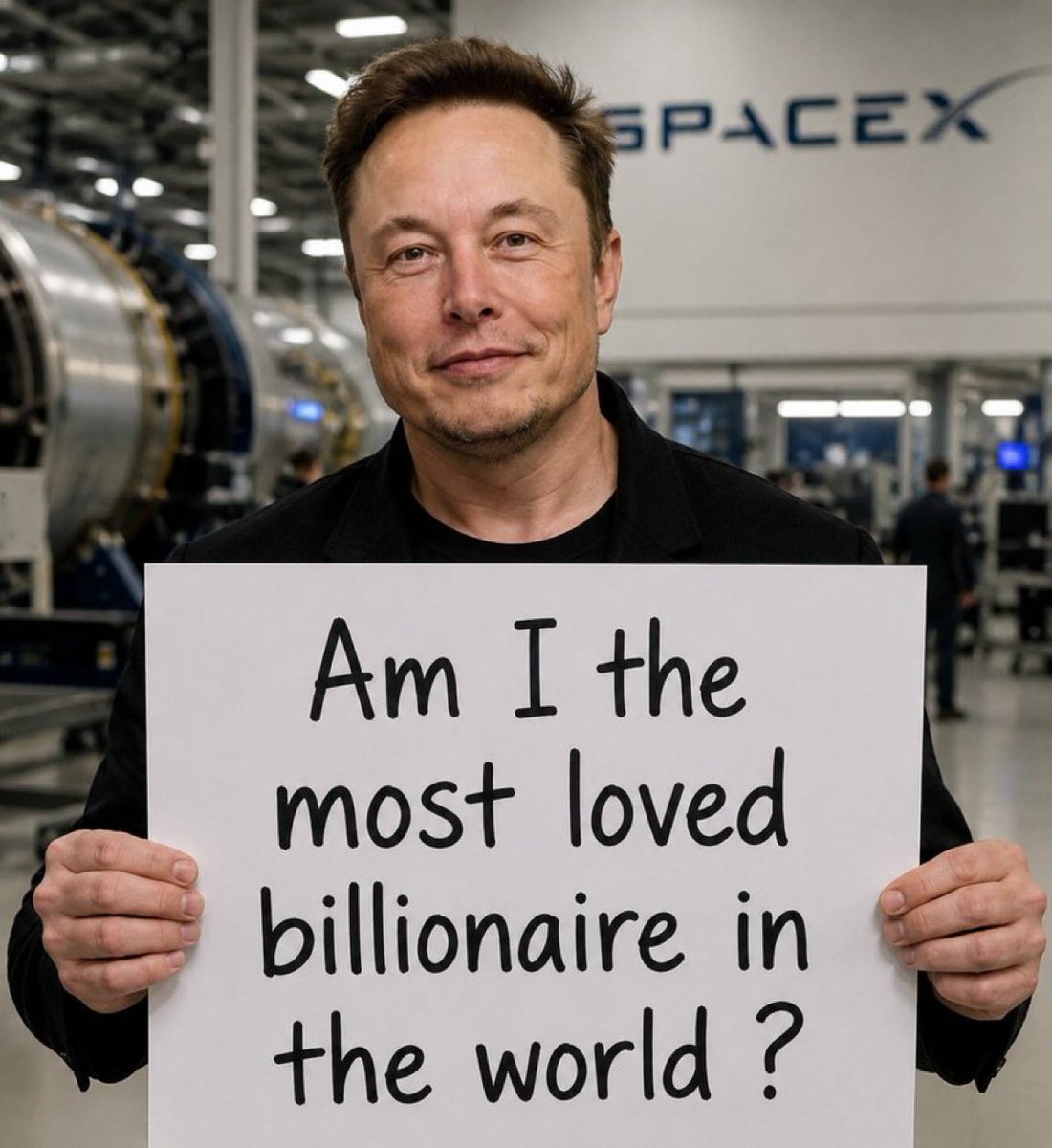 Eltoninfosec's tweet photo. Elon Musk is asking you a question 

Am I the most loved billionaire in the world 😉 ?

🅰️ YES 👍
🅱️  NO 👎 https://t.co/9kzynp2BSm