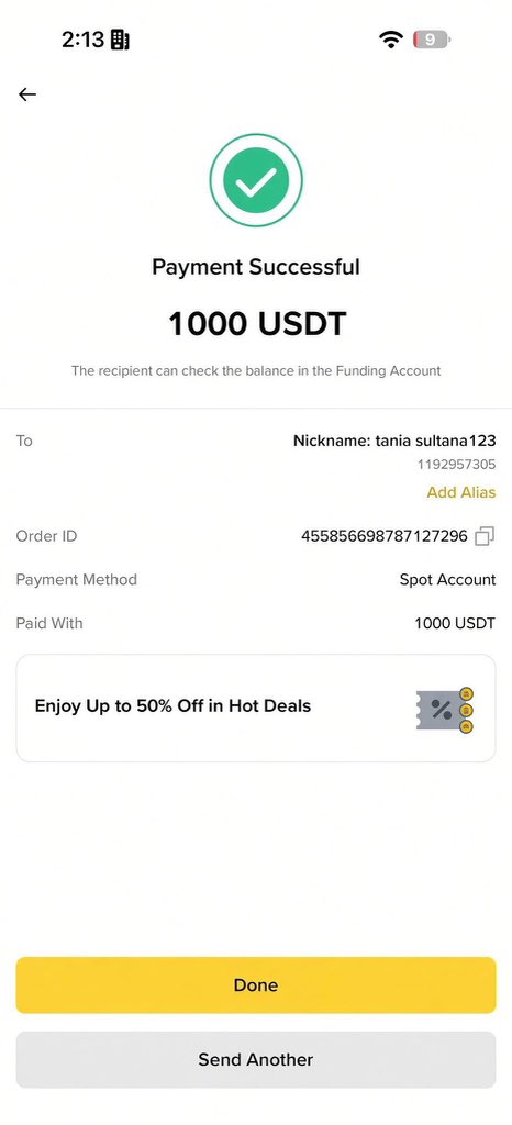 anmarabd802's tweet photo. Sent $1000 to 3 Binance UIDs: 1177113929, 1192957305 and 1177606759 🎉🔥

I will send $1000 to 3 more new people today 🤑

Comment your Binance UID or wallet address below 👇 https://t.co/z2Rnc6LoI8