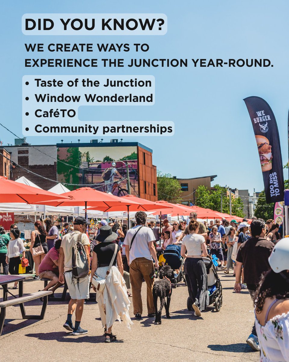 TorontoJunction's tweet photo. A BIA does a lot of behind-the-scenes work. But none of it happens without the businesses that make up our neighbourhood.

#ShopLocal #DineLocal #JunctionTO #WindowWonderlandTO #TasteOfTheJunction https://t.co/OSqmTHOLsI