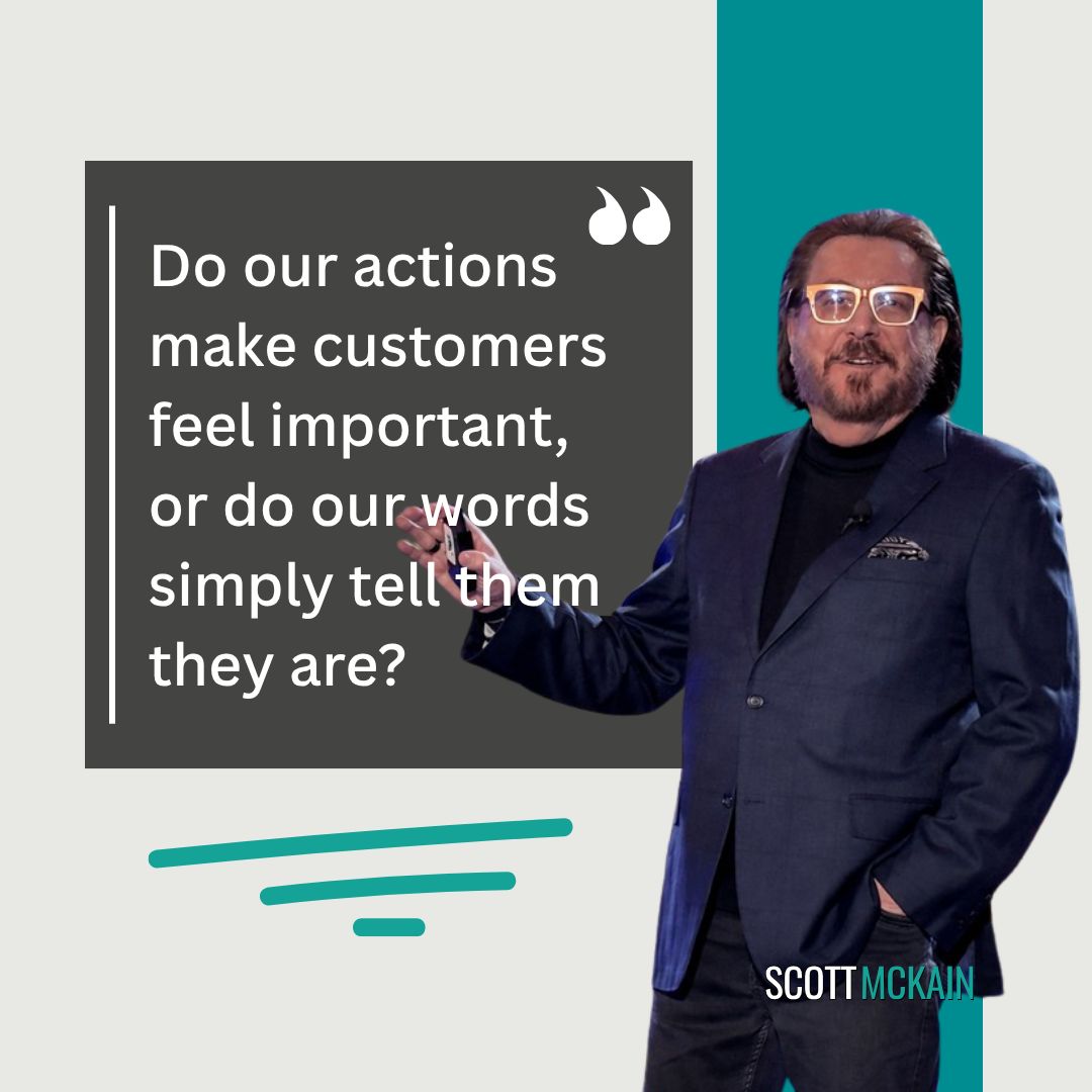 scottmckain's tweet photo. We often hear businesses say, “Our customers are important to us.”
But I think there’s a simple test for whether we really believe that.

𝗗𝗼 𝗼𝘂𝗿 𝗮𝗰𝘁𝗶𝗼𝗻𝘀 𝗺𝗮𝗸𝗲 𝗰𝘂𝘀𝘁𝗼𝗺𝗲𝗿𝘀 𝗳𝗲𝗲𝗹 𝗶𝗺𝗽𝗼𝗿𝘁𝗮𝗻𝘁, 𝗼𝗿 𝗱𝗼 𝗼𝘂𝗿 𝘄𝗼𝗿𝗱𝘀 𝘀𝗶𝗺𝗽𝗹𝘆 𝘁𝗲𝗹𝗹 𝘁𝗵𝗲𝗺 𝘁𝗵𝗲𝘆 𝗮𝗿𝗲? 
I had a call with an insurance company recently. I was placed on hold for 30 minutes, listening repeatedly to a message about how important their customers are.
And I couldn’t help but think: "If my call was that important, why would you put a customer on hold for half an hour listening to the same announcement?"

This is where values become real. 
Your customers don’t experience your mission statement.
They experience your systems. Your processes. Your people. Your decisions. And those experiences tell them what you truly value.

Too many companies have lost the distinction they once had because their actions no longer match the values they claim to live by.
It’s not enough to have values. You have to live them. Because your customers will always judge your values by the experience you create for them.

Now let me ask you: 𝘞𝘩𝘢𝘵 𝘢𝘳𝘦 𝘺𝘰𝘶𝘳 𝘤𝘶𝘴𝘵𝘰𝘮𝘦𝘳𝘴 𝘦𝘹𝘱𝘦𝘳𝘪𝘦𝘯𝘤𝘪𝘯𝘨 𝘵𝘩𝘢𝘵 𝘵𝘦𝘭𝘭𝘴 𝘵𝘩𝘦𝘮 𝘸𝘩𝘢𝘵 𝘺𝘰𝘶𝘳 𝘤𝘰𝘮𝘱𝘢𝘯𝘺 𝘵𝘳𝘶𝘭𝘺 𝘷𝘢𝘭𝘶𝘦𝘴? 

#Leadership #CustomerExperience #BusinessDistinction #CustomerService #CompanyCulture #BeyondDistinction