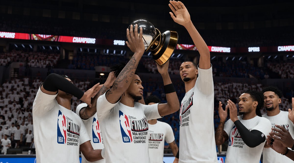 KFACTORJr's tweet photo. road to the nba finals is complete 📸 #nba2k27 #mynba #spurs https://t.co/sxZW46kIzu