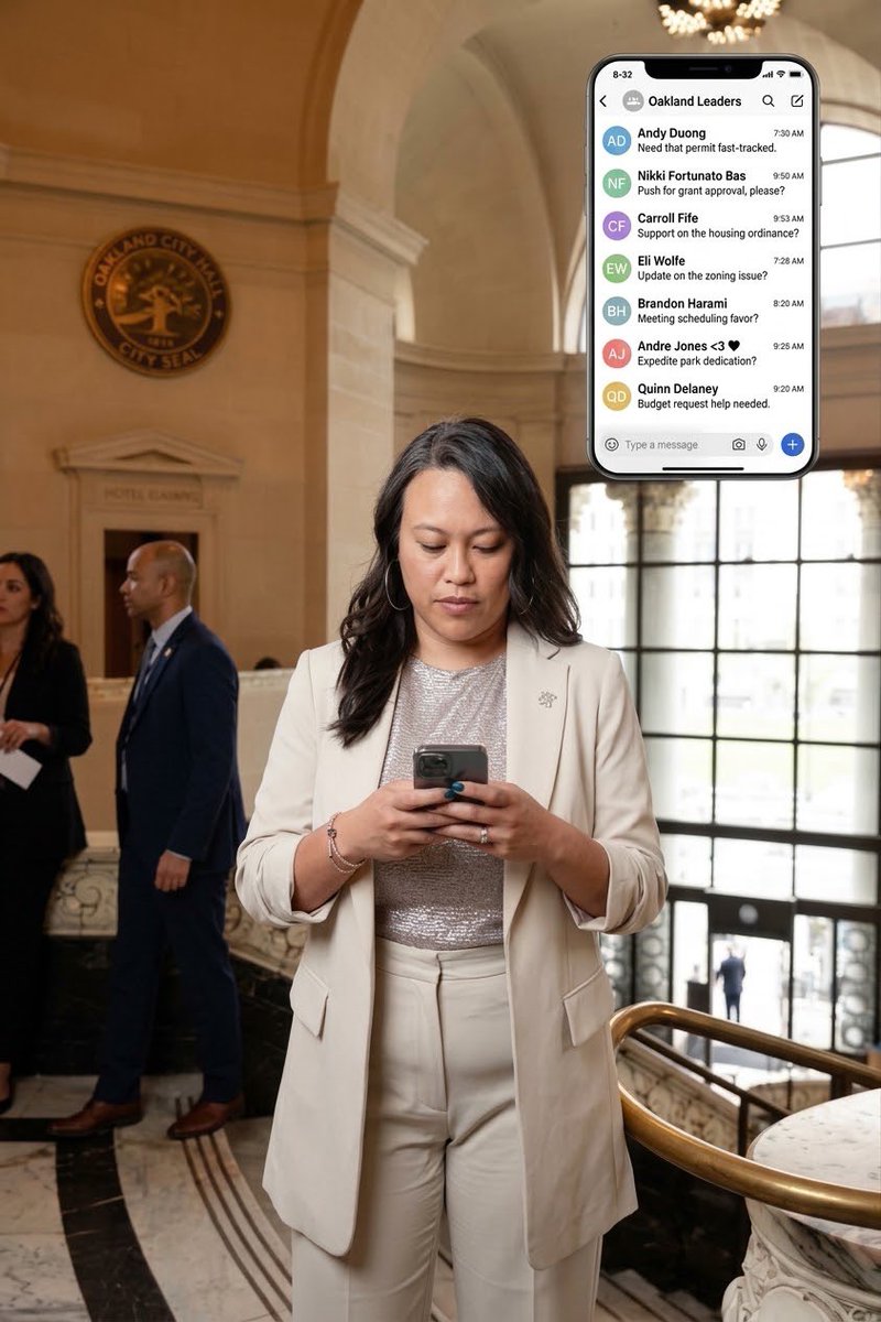 ShengThaoFiles's tweet photo. Sheng Thao was running Oakland on Signal.

Federal prosecutors say they are bringing those messages into the October bribery trial. Not just texts on a city phone. Encrypted chats on Signal and WhatsApp with her co-defendants and her own staff.

That is how a mayor who was supposed to operate in public chose to talk when the conversation mattered.

Oaklandside said what @SenecaSpeaks21 was saying all along. Encrypted apps and disappearing messages do not just hide gossip. They hide the record. Other council offices told reporters they had no Signal messages to produce. Thao’s chats are not a rumor. They are exhibits.

Prosecutors allege those private channels sat on top of a pay-to-play scheme. City housing money for Evolutionary Homes. Protection for the Duong recycling contract. A no-show job for Andre Jones. Andy Duong on tape telling a councilmember that if Thao wanted another term, she better start acting right.

A mayor using disappearing apps while the FBI was circling is not a tech preference. It is a tell.