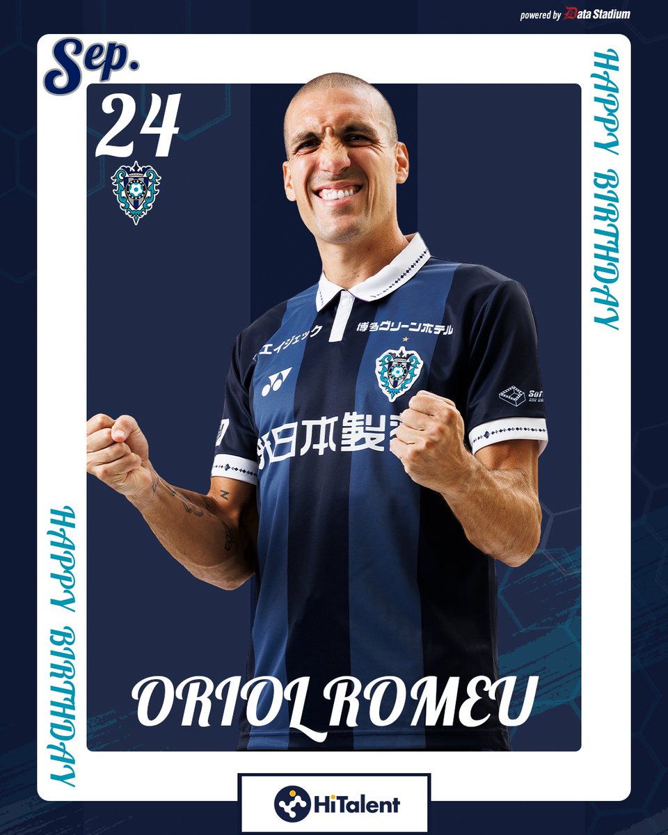 AvispaF's tweet photo. 🎂HAPPY BIRTHDAY🎂

本日9月24日は #オリオールロメウ 選手の35歳の誕生日です🎉

お誕生日おめでとう😊
素敵な1年になりますように🐝✨

#アビスパ福岡 #avispa https://t.co/ncA2gA5flS