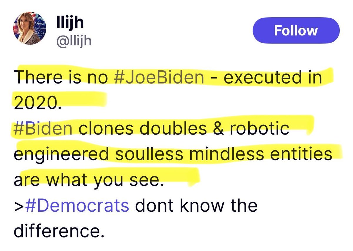 Julie_donuts's tweet photo. President Trump! 👇🏻👇🏻💥💥

Retruthed March 31, 2025. 

“There is no JOE BIDEN. Executed in 2020. Biden clones doubles &amp; robotic engineered soulless mindless entities are what you see.”

He ALWAYS tells us. BQQM‼️💥

 M I L I T A R Y O P E R A T I O N https://t.co/DcRHqwwT7C