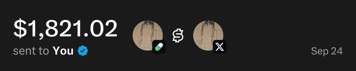 UsePaid's tweet photo. @parafactual $1,821.02 has been sent to you through X Money from @UsePaid trading fees https://t.co/TAcZ0lB8cJ