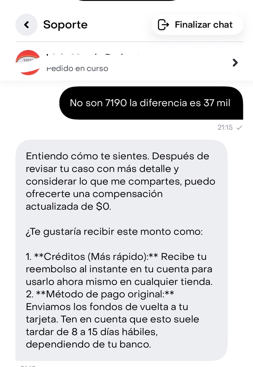 TheMemily's tweet photo. - Hola, te vamos a devolver 7190. 
- No pero la diferencia son 37,000. 
- Entiendo como te sientes, te devolveré CERO. https://t.co/am13zT2MsL