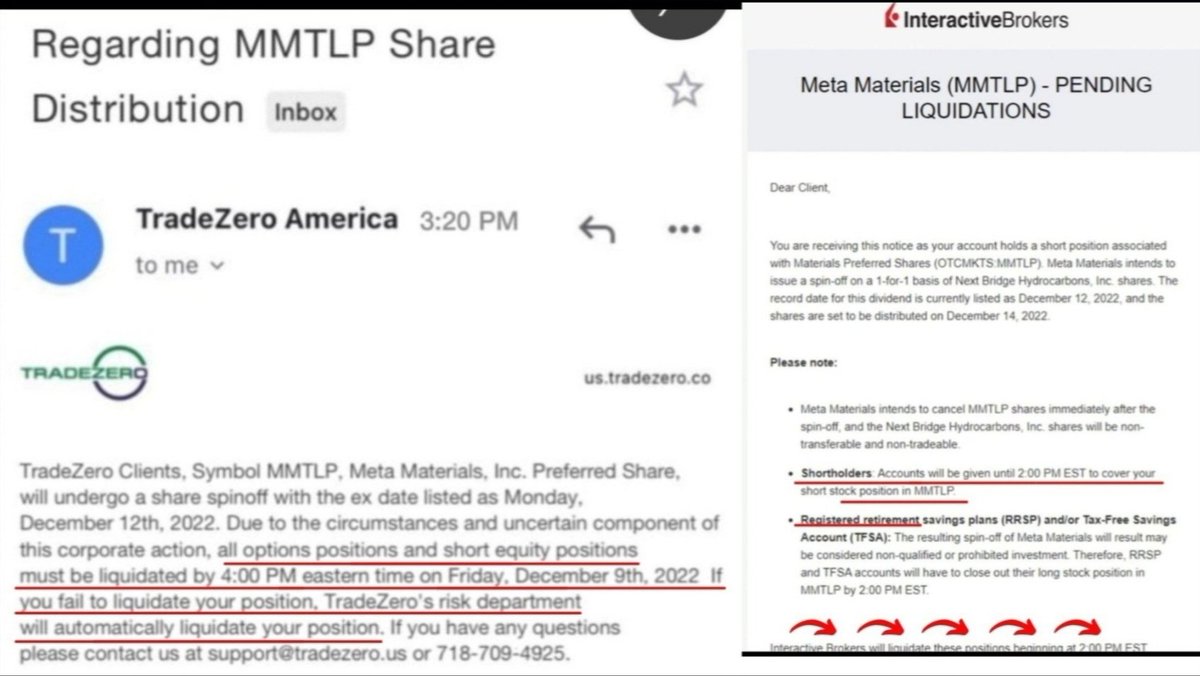 RareDealsHere's tweet photo. Get this! @FINRA says that "While AI can strengthen supervision and compliance, human accountability remains essential." (it's the quote post below)

Meanwhile, FINRA hijacked the MMTLP Corporate Action, shrinking the settlement window by 40 hours, while also ignoring the fact that brokerages communicated to investors that only Position Close/Closing Transactions Only trading would occur after 12/8/22, because the one of the only things consistent in both MMTLP Corporate Actions was the message that Purchases after 12/8/22 wouldn't be entitled to the Next Bridge Hydrocarbons distribution. (images 1 & 2)

But directly before the 12/9/22 trading day when Forced Liquidations and PCO trading was set to begin, FINRA all of sudden decided to retroactively perform their Rule 6490 review a third time, miraculously discovering an issue relating to settlement and clearance AFTER two failed opportunities. (image 3)

Then, if that wasn't sketchy enough, instead of just working with the issuer to adjust the dates, the halt notice said the halt would end concurrently with FINRA deleting the trading symbol in 4 days (effective 12/13/22). December 13 was very special to FINRA. It was the main focus of both MMTLP Corporate Actions and it was the main focus of the halt notice. So much so that even after they allegedly added clarity in the revised 12/8 Corporate Action, brokerages were still calling 12/13 the MMTLP share cancellation date.
(image 4) 

So all the short positions that obviously hadn't been reconciled, FINRA just allowed them to transfer to a security that wouldn't be tradeable, creating an issue relating to settlement and clearance that has lasted nearly 4 years. 

This is the exact opposite of accountability!

This is why FINRA stopped posting on X for months after the MMTLP U3 halt, and this is why they currently don't allow comments.

Please prove me wrong! @SECPaulSAtkins @HesterPeirce