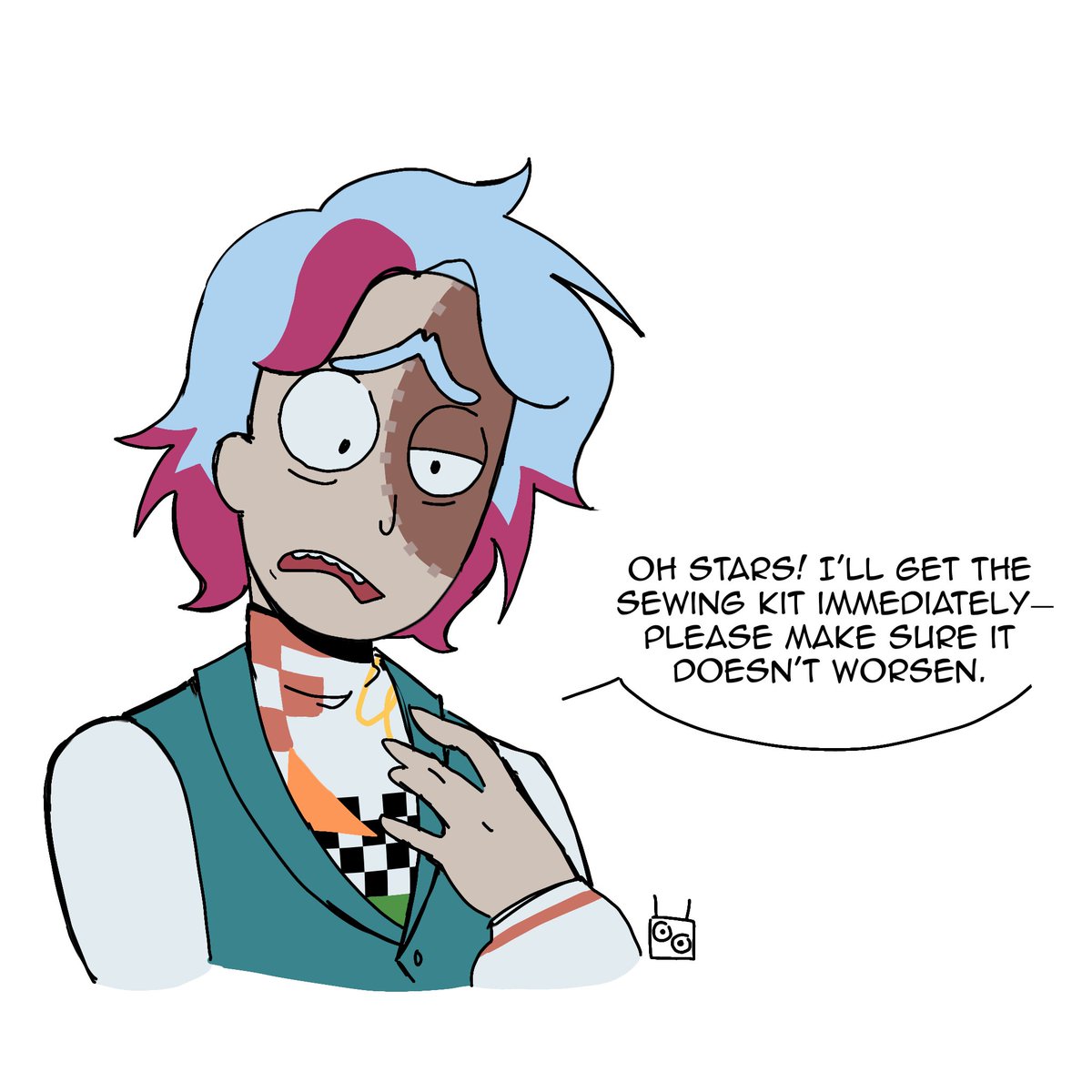 Blegh_Niw's tweet photo. Loose stitches 

Frankenstein Morty is an oc by someone in the official MMS Discord Server (idk what their socials are unfortunately 😢)

#rickandmorty #mortymiddleschool #ocs https://t.co/FOmLMcv7yT