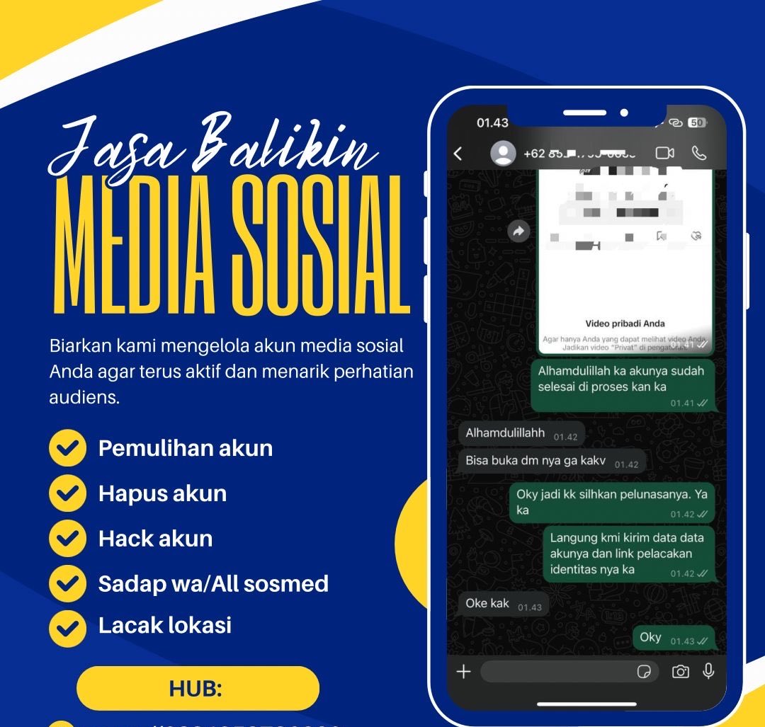 kfracty's tweet photo. Open jasa balikin &amp; pulihkan akun.
✅pemulihan akun
- instagram, tiktok, whatsapp, line, facebook, X, gmail, telegram dll
✅ hapus akun
- facebook, tiktok, instagram, line, whatsapp, twitt /X , dan lainnya
Sadap Wa, hack akun, lacak lokasi

#zonauangㅤ https://t.co/7SJ47mD8Wi